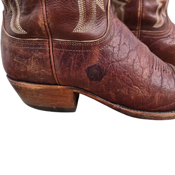 Lucchese 2000 Cowboy Boots Brown Leather Mens 9.5 D Western Wear Rodeo Country - Picture 8 of 16